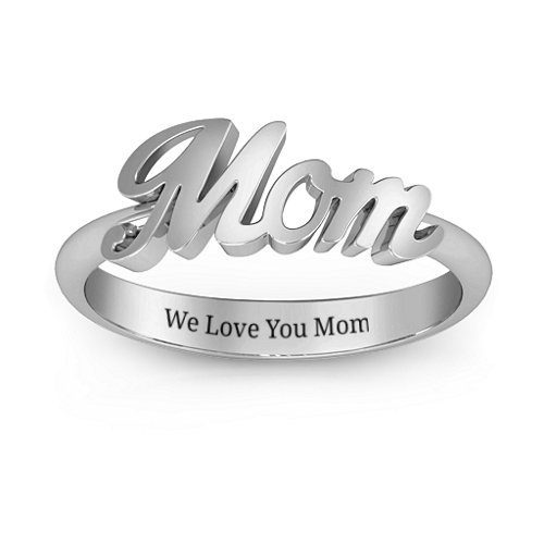 All About Mom Name Ring – Sterling Silver