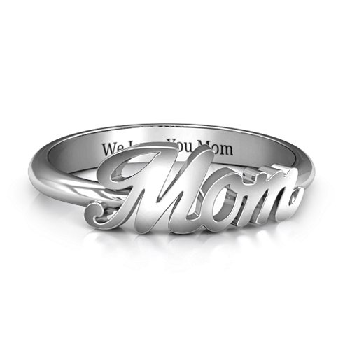 All About Mom Name Ring – Sterling Silver