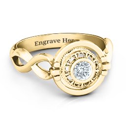 Infinity Flip Ring in 10K Solid Yellow Gold