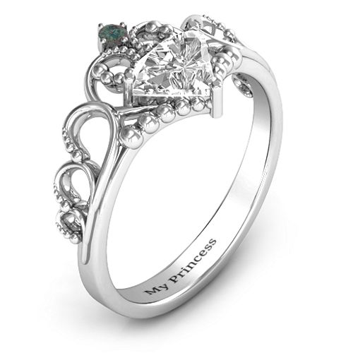 Dreams Do Come True Tiara Ring – Sterling Silver with White Premium Zirconia and Alexandrite