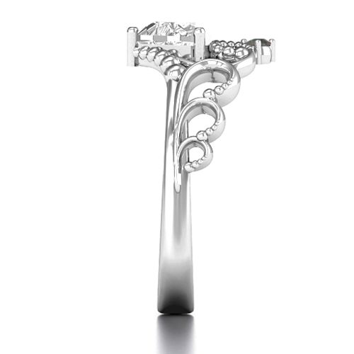 Dreams Do Come True Tiara Ring – Sterling Silver with White Premium Zirconia and Alexandrite