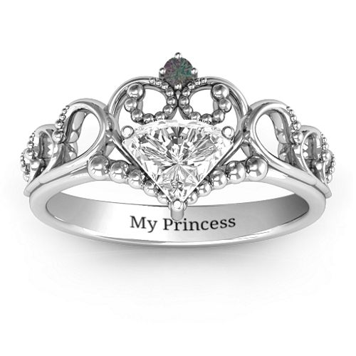 Dreams Do Come True Tiara Ring – Sterling Silver with White Premium Zirconia and Alexandrite