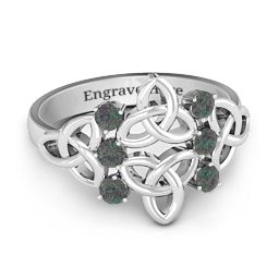 Celtic Charm Ring in 925 Sterling Silver with Alexandrite