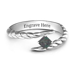 Unicorn Horn Ring in 925 Sterling Silver with Alexandrite