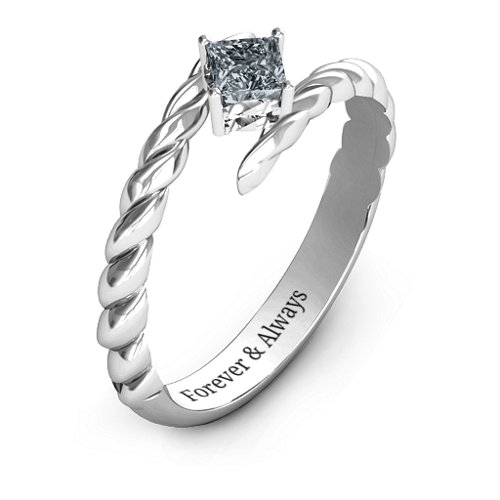 Unicorn Horn Ring – 10K White Gold with Cubic Zirconia