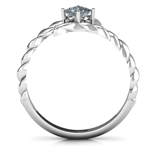 Unicorn Horn Ring – 10K White Gold with Cubic Zirconia