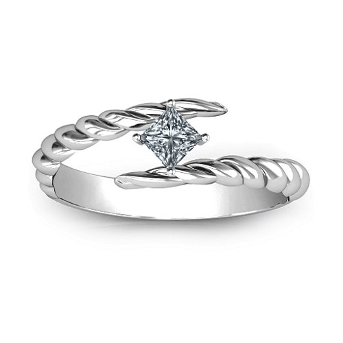 Unicorn Horn Ring – 10K White Gold with Cubic Zirconia