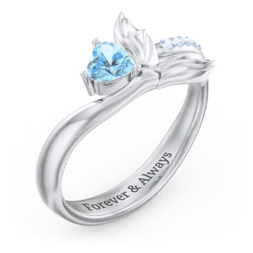 Mystical Mermaid Ring – Sterling Silver with Blue Topaz and Fancy Blue Premium Zirconia