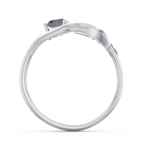 Mystical Mermaid Ring – Sterling Silver with Alexandrite and Black Premium Zirconia