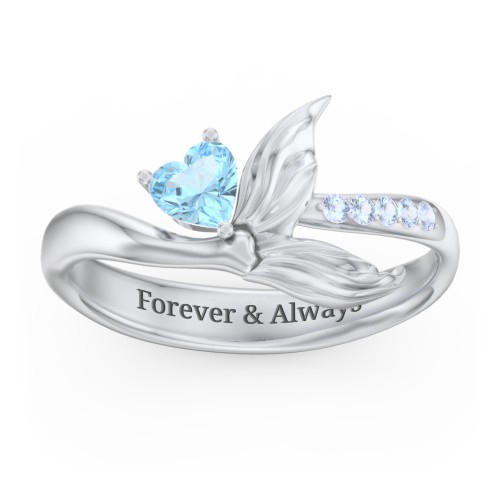 Mystical Mermaid Ring – Sterling Silver with Blue Topaz and Fancy Blue Premium Zirconia