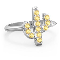 Chic In Cactus Ring in 925 Sterling Silver with Citrine