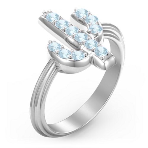 Chic In Cactus Ring – Sterling Silver with Blue Topaz