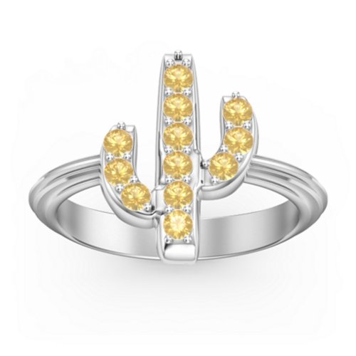 Chic In Cactus Ring – Sterling Silver with Citrine