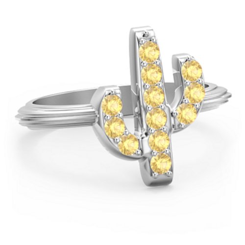 Chic In Cactus Ring – Sterling Silver with Citrine