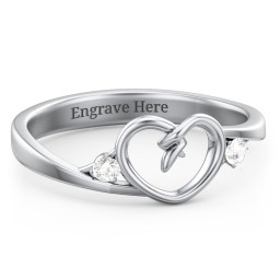 Hearts Entwined Pinky Promise Ring in 925 Sterling Silver