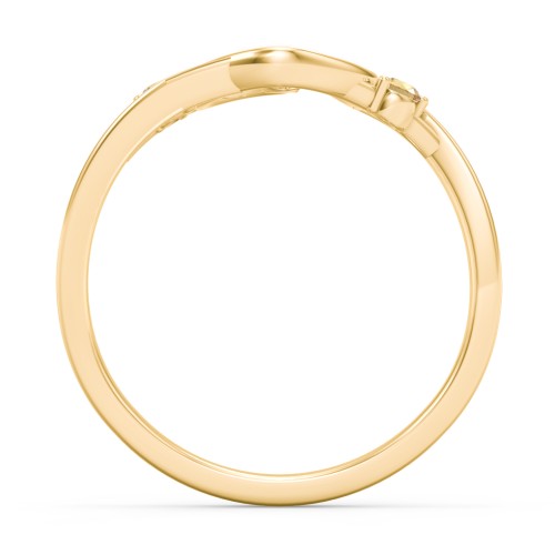 Hearts Entwined Pinky Promise Ring – 18K Gold Plated Silver with Citrine