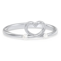 Two in Love Ring – 10K White Gold with Cubic Zirconia