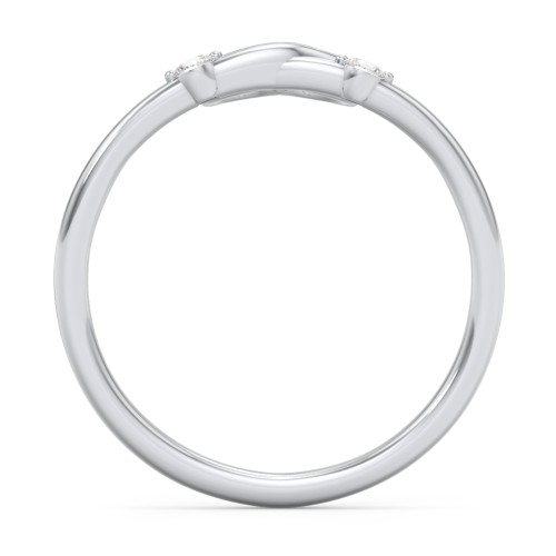 Two in Love Ring – 10K White Gold with Cubic Zirconia