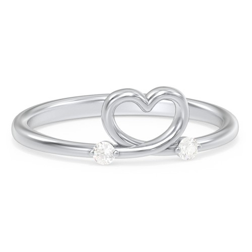 Two in Love Ring – 10K White Gold with Cubic Zirconia