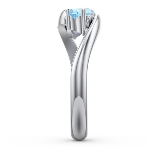 Two of Hearts Pinky Promise Ring – Sterling Silver with Blue Topaz