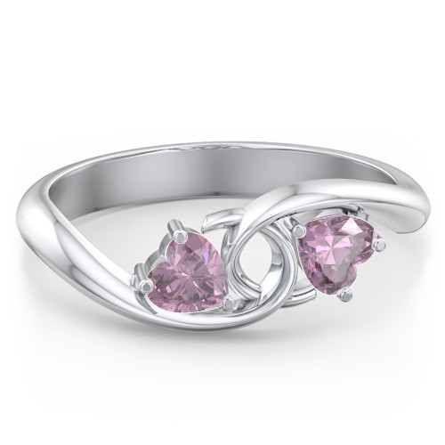 Two of Hearts Pinky Promise Ring – Sterling Silver with Alexandrite