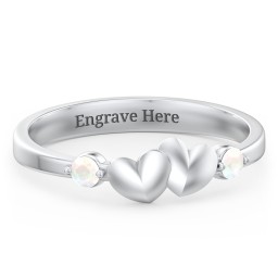 Heart-to-Heart Ring with Accent Stones