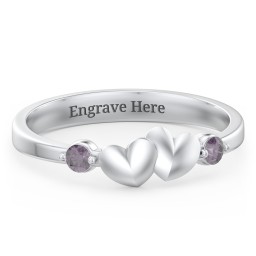 Heart-to-Heart Ring with Accent Stones