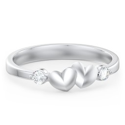 Heart-to-Heart Ring with Accent Stones