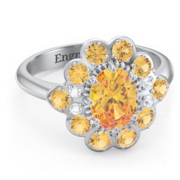 Princess in Love Ring in 925 Sterling Silver with Citrine and White Premium Zirconia