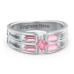 Surrounded by Love Mother's Ring in 925 Sterling Silver with Pink Tourmaline