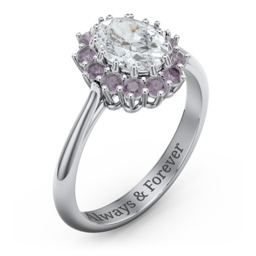 The Lady's Legacy Ring – Sterling Silver with White Premium Zirconia and Alexandrite