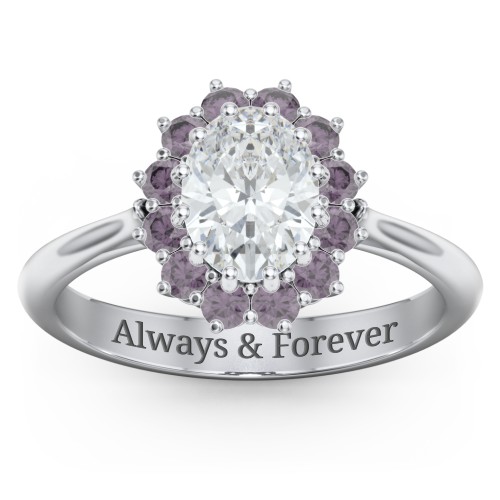 The Lady's Legacy Ring – Sterling Silver with White Premium Zirconia and Alexandrite
