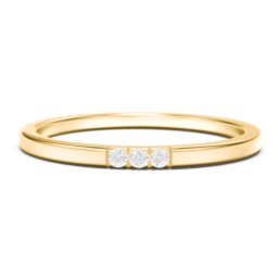 Minimalist Band with Micro-Pavé Stones in 10K Solid Yellow Gold
