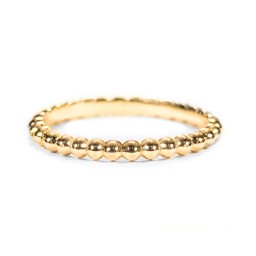 Stackable Beaded Ball Ring in 18K Gold Plated Silver