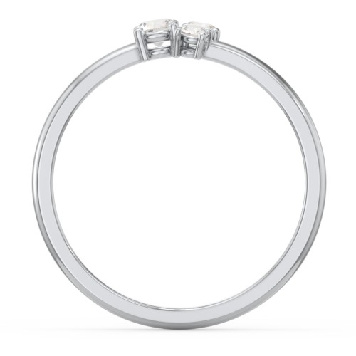 3-Stone Cluster Stackable Ring – Sterling Silver with Cubic Zirconia