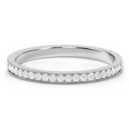 Milgrain Half Eternity Stackable Band in 925 Sterling Silver