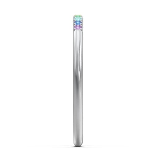 Rainbow Stackable Ring with Pavé Setting