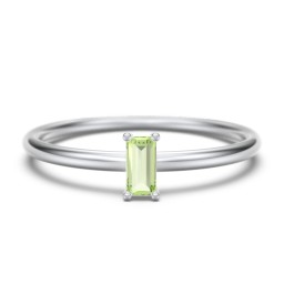 Vertical Baguette Stackable Ring in 925 Sterling Silver