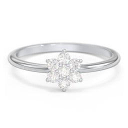 Flower Stackable Ring with Gemstones