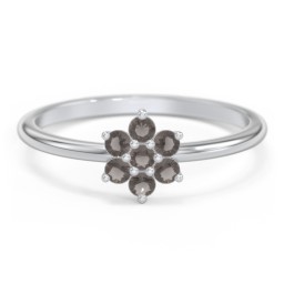 Flower Stackable Ring with Gemstones