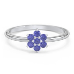 Flower Stackable Ring with Gemstones