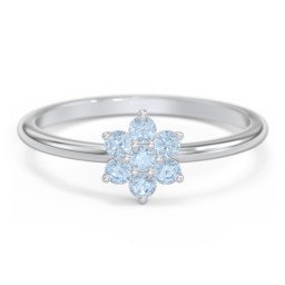 Flower Stackable Ring with Gemstones