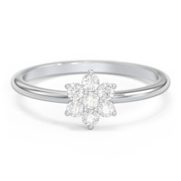 Flower Stackable Ring with Gemstones