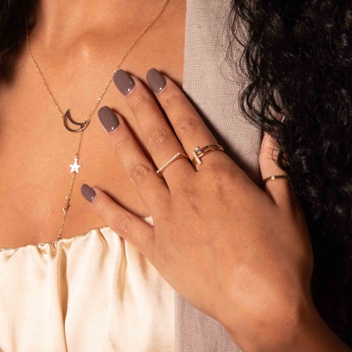 Flat Top Stackable Ring with Accents