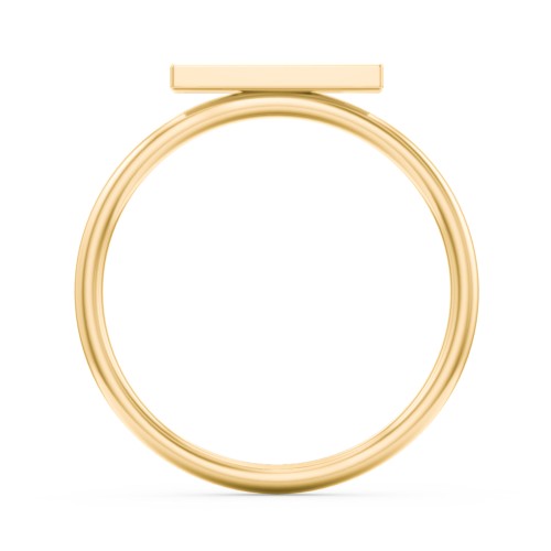 Gemstone Horizontal Bar Ring – 10K Yellow Gold with White Premium Zirconia