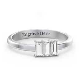 3 Stone Vertical Baguette Ring