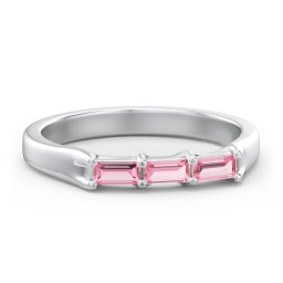 3 Stone Horizontal Baguette Ring