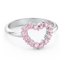 Couples Birthstone Heart Ring