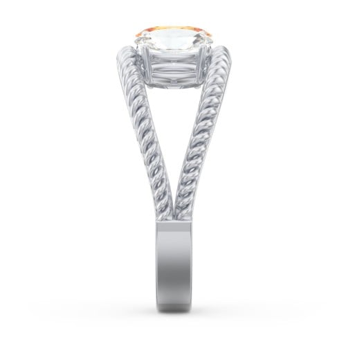 Oval Birthstone Ring with Twisted Rope Band