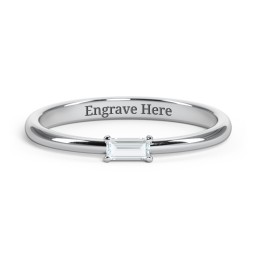 Engravable Baguette Ring with East-West Setting